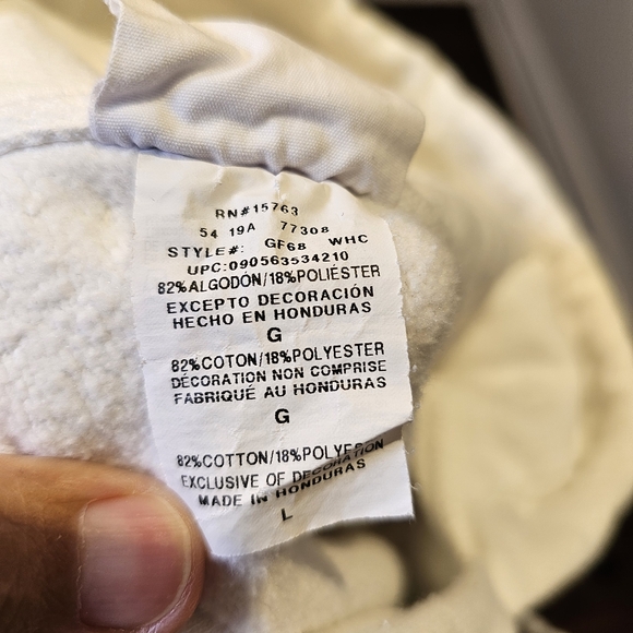 Champion white reverse weave hooded dropped shoulder knit sweater L US - Picture 6 of 6